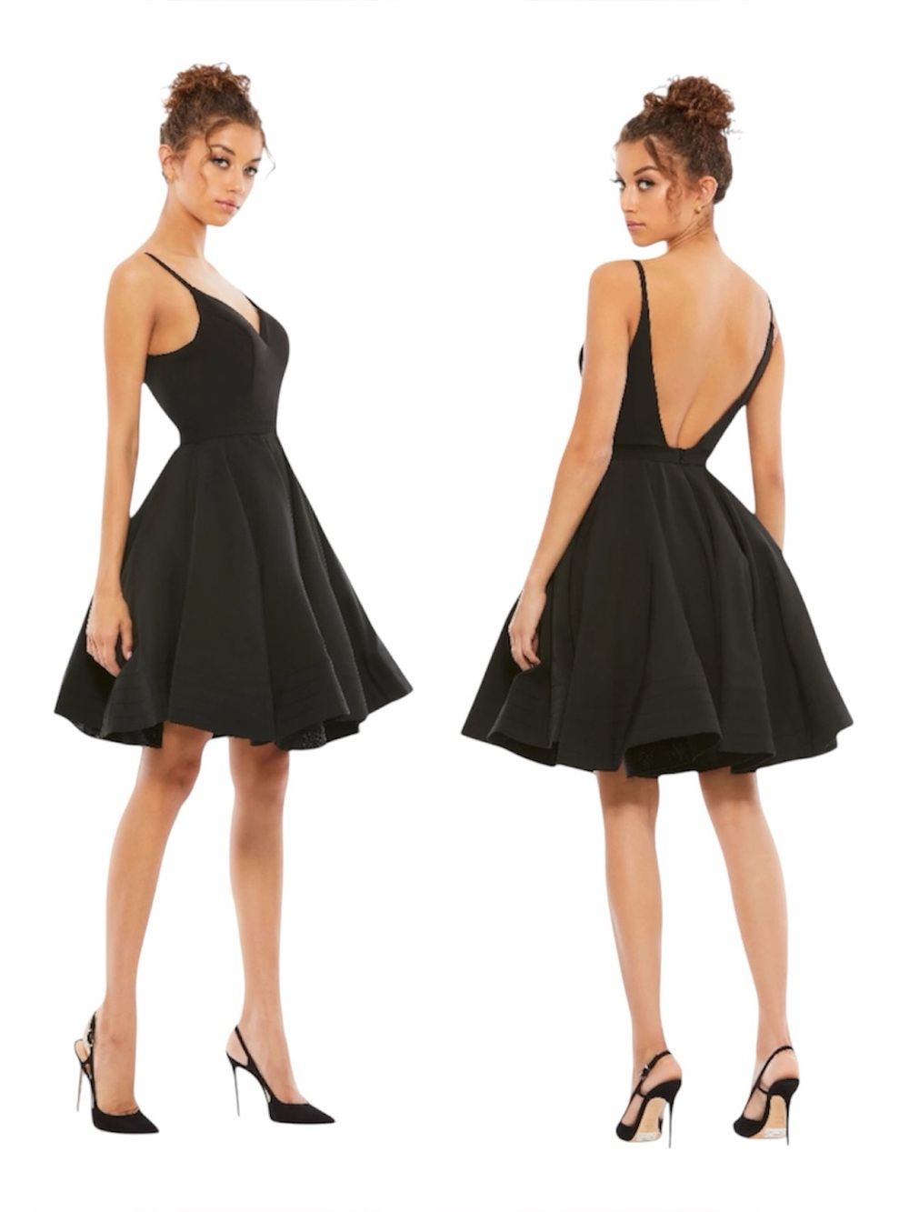Ieena for MacDuggal Black Low Back A-Line Party Dress Size 4